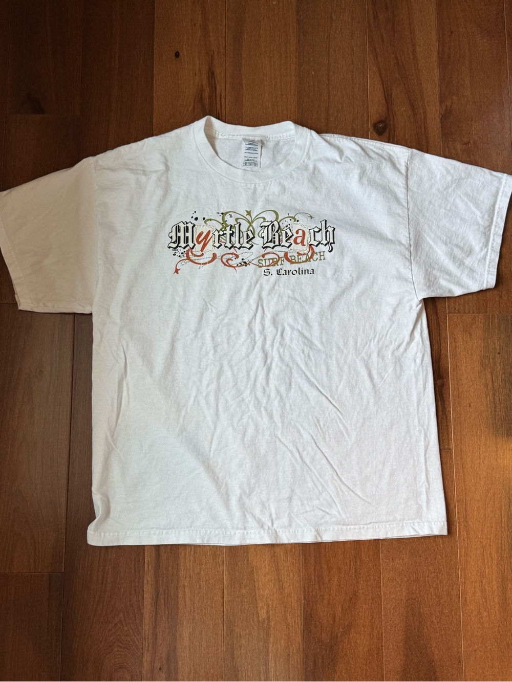 Delta White Myrtle Beach Graphic Short Sleeve Tee